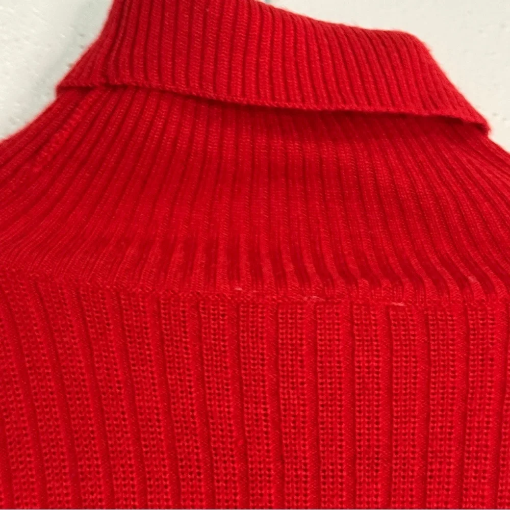 Meister red turtleneck sweater w/sunburst design on front. Sz S. Vintage. EUC. - Picture 6 of 10